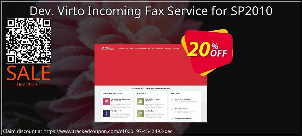 Get 20% OFF Dev. Virto Incoming Fax Service for SP2010 discount