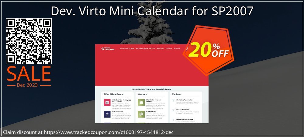 Dev. Virto Mini Calendar for SP2007 coupon on April Fools' Day discount