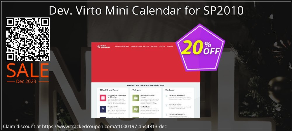 Dev. Virto Mini Calendar for SP2010 coupon on Easter Day offering discount