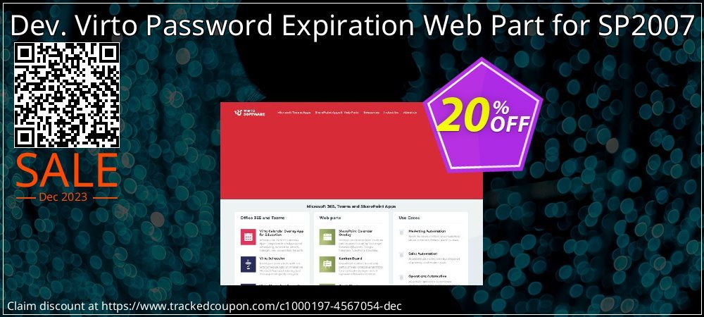 Dev. Virto Password Expiration Web Part for SP2007 coupon on Tell a Lie Day super sale