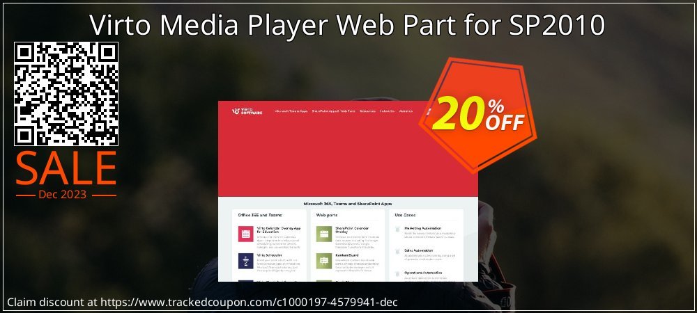 Virto Media Player Web Part for SP2010 coupon on Palm Sunday offering discount