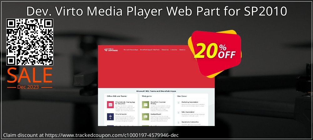 Dev. Virto Media Player Web Part for SP2010 coupon on Palm Sunday sales