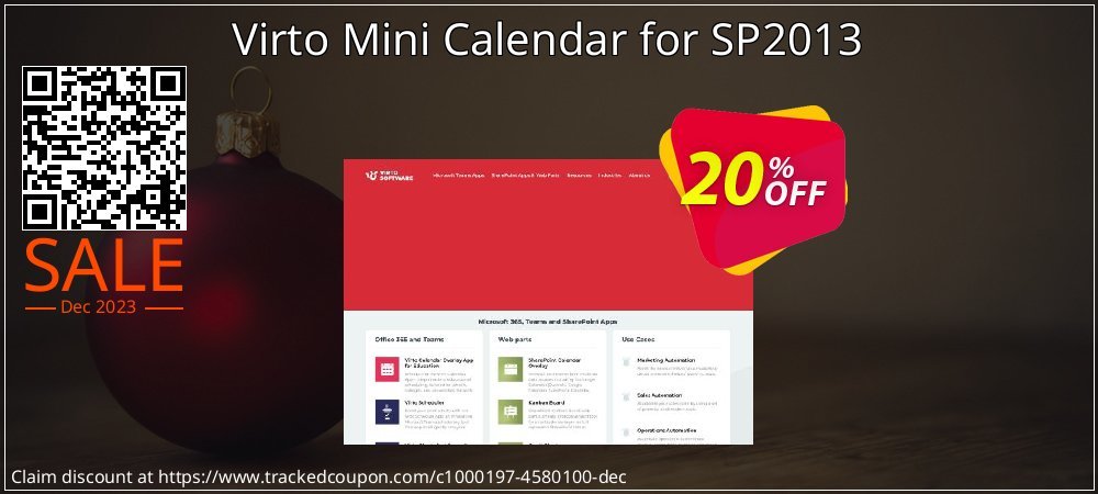 Virto Mini Calendar for SP2013 coupon on National Walking Day offer