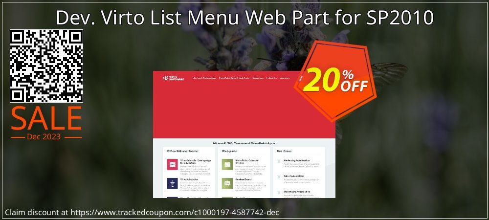 Dev. Virto List Menu Web Part for SP2010 coupon on April Fools' Day discount