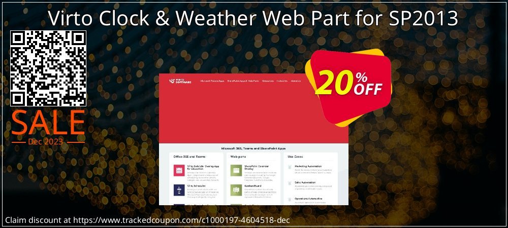 Virto Clock & Weather Web Part for SP2013 coupon on Easter Day discount