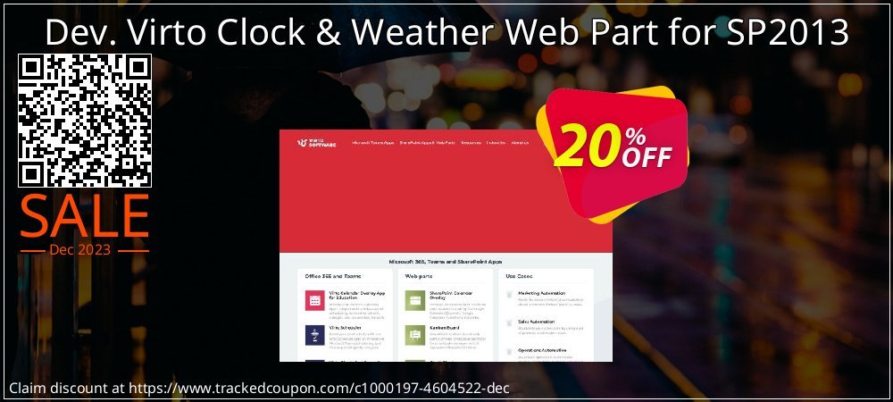 Dev. Virto Clock & Weather Web Part for SP2013 coupon on April Fools' Day discounts