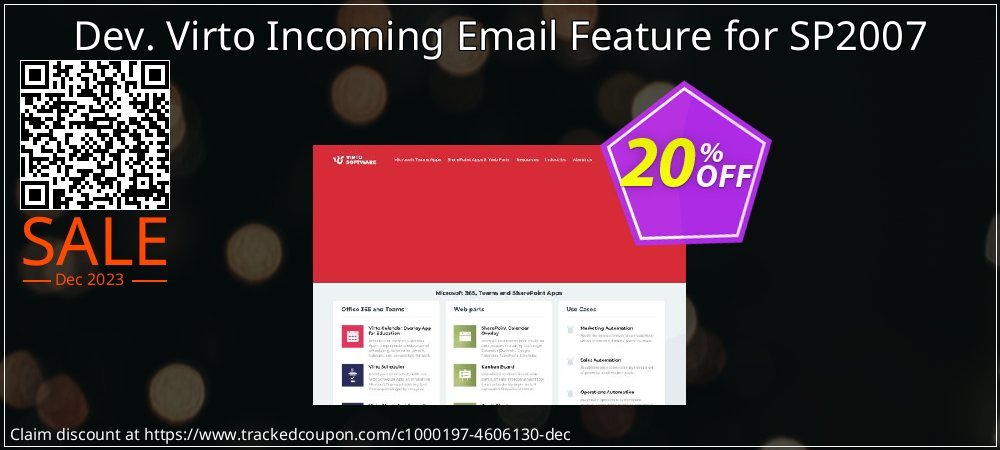 Dev. Virto Incoming Email Feature for SP2007 coupon on World Backup Day discount