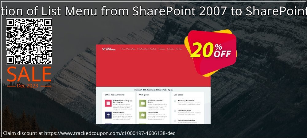 Migration of List Menu from SharePoint 2007 to SharePoint 2010 coupon on Easter Day discount