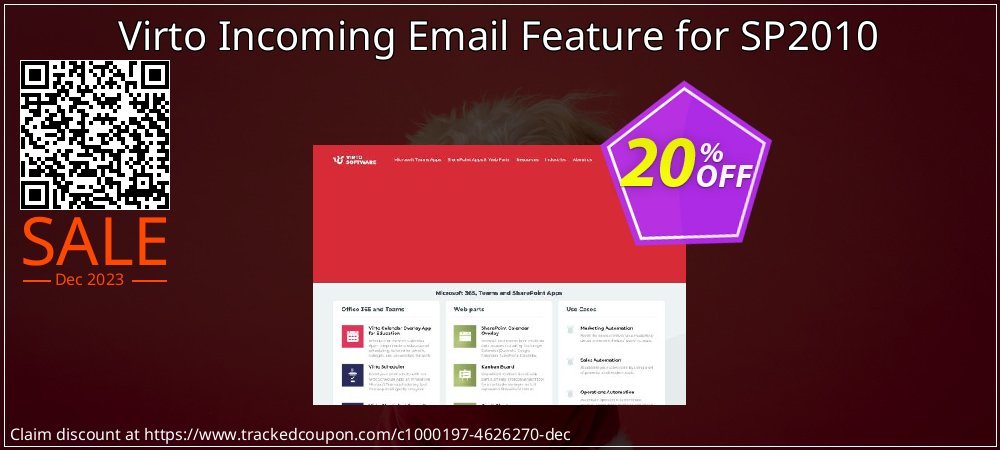 Virto Incoming Email Feature for SP2010 coupon on National Walking Day offer