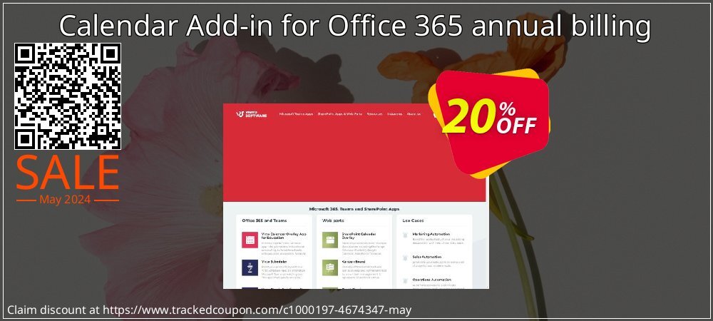 Calendar Add-in for Office 365 annual billing coupon on National Memo Day offer