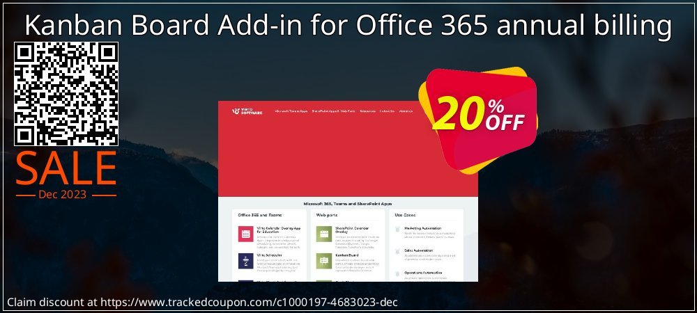 Kanban Board Add-in for Office 365 annual billing coupon on Easter Day deals