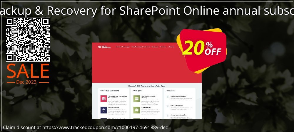 Virto Backup & Recovery for SharePoint Online annual subscription coupon on National Smile Day discount