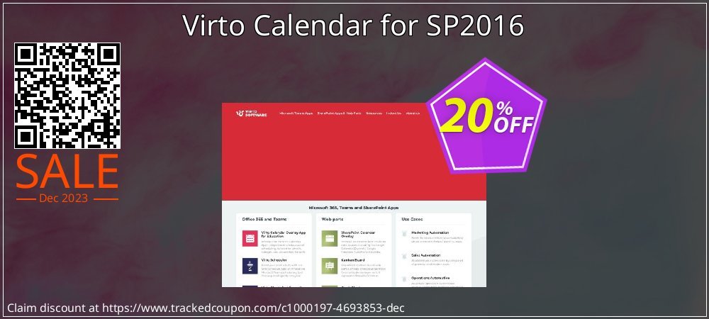 Virto Calendar for SP2016 coupon on Virtual Vacation Day discount