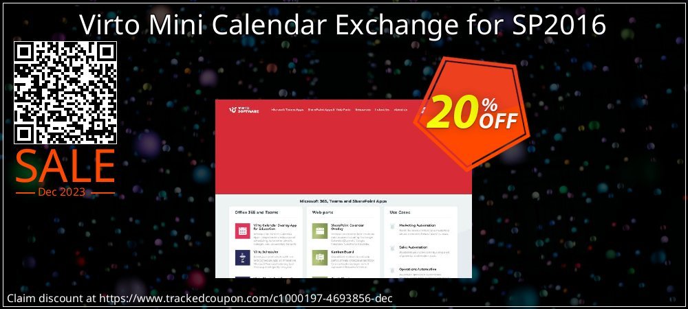 Virto Mini Calendar Exchange for SP2016 coupon on National Loyalty Day promotions
