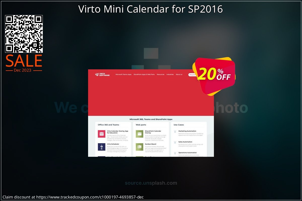 Virto Mini Calendar for SP2016 coupon on April Fools' Day promotions