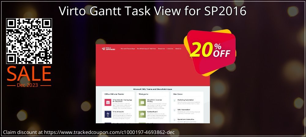Virto Gantt Task View for SP2016 coupon on Working Day offering sales