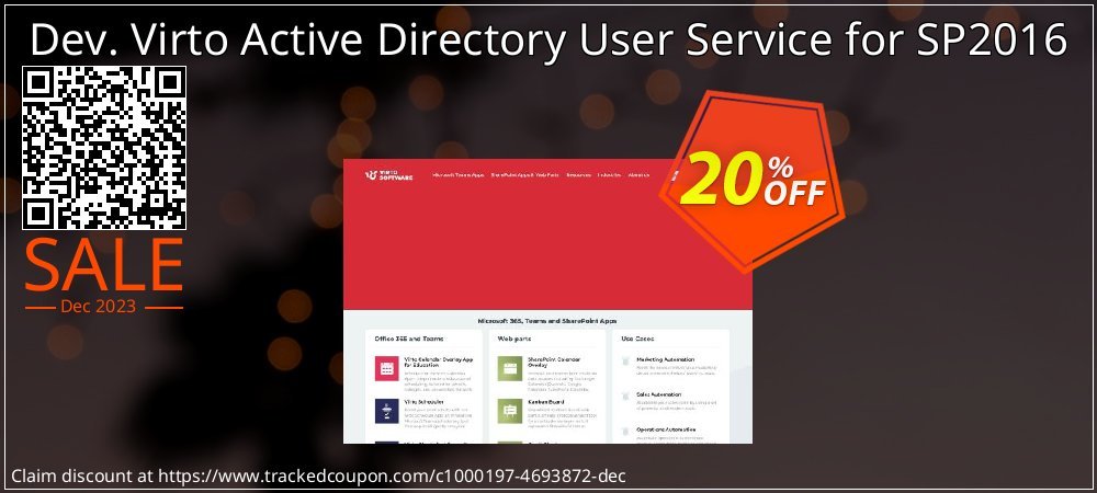 Dev. Virto Active Directory User Service for SP2016 coupon on April Fools' Day offering sales