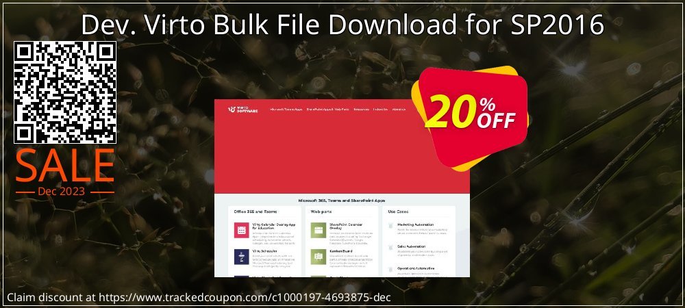 Dev. Virto Bulk File Download for SP2016 coupon on National Walking Day promotions