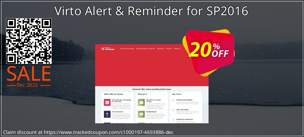 Virto Alert & Reminder for SP2016 coupon on World Party Day deals