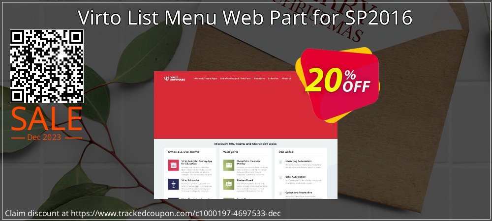 Virto List Menu Web Part for SP2016 coupon on Easter Day discount