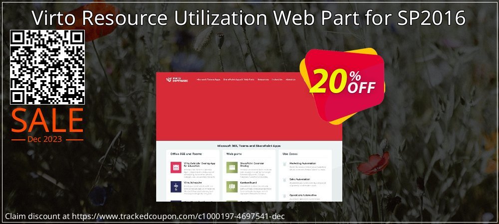 Virto Resource Utilization Web Part for SP2016 coupon on World Party Day offer