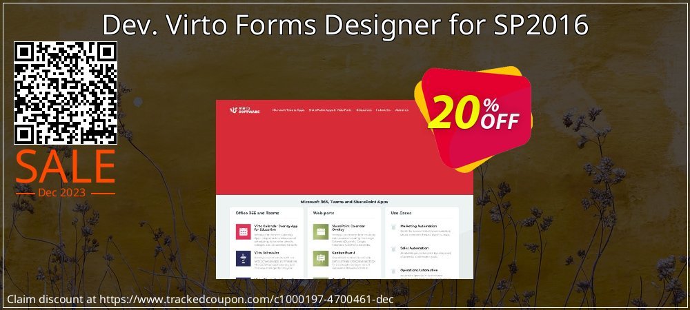 Dev. Virto Forms Designer for SP2016 coupon on Palm Sunday offering sales