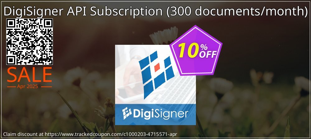 DigiSigner API Subscription - 300 documents/month  coupon on World Party Day offer