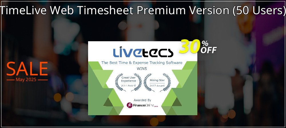 TimeLive Web Timesheet Premium Version - 50 Users  coupon on World Party Day promotions