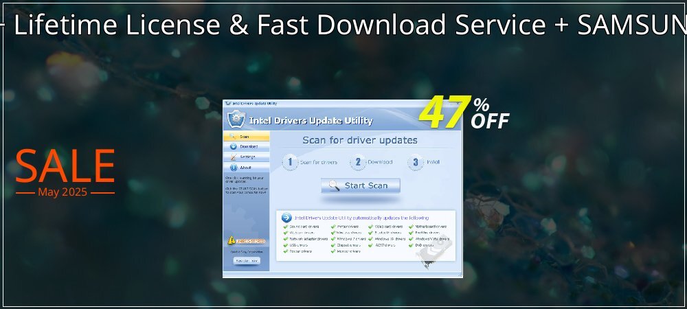 SAMSUNG Drivers Update Utility + Lifetime License & Fast Download Service + SAMSUNG Access Point - Bundle - $70 OFF  coupon on National Smile Day offering discount