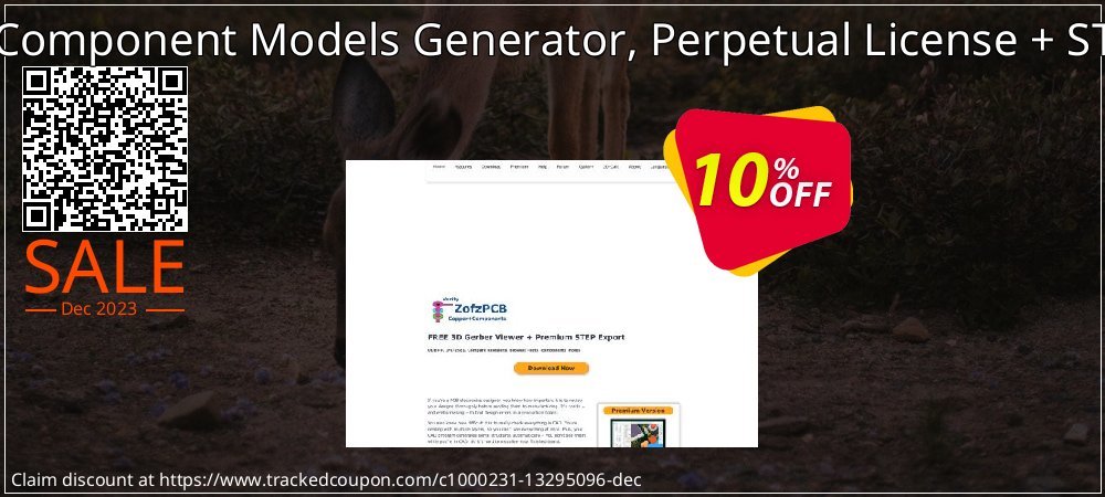 ZofzPCB 3D Component Models Generator, Perpetual License + STEP Preorder coupon on World Party Day promotions