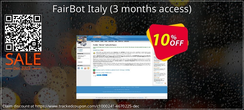 FairBot Italy - 3 months access  coupon on National Walking Day sales