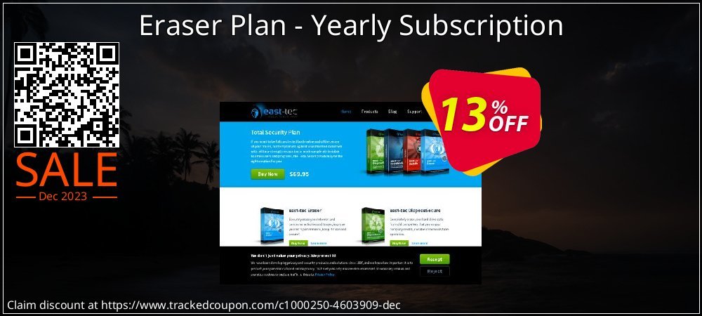 Eraser Plan - Yearly Subscription coupon on Tell a Lie Day offering sales