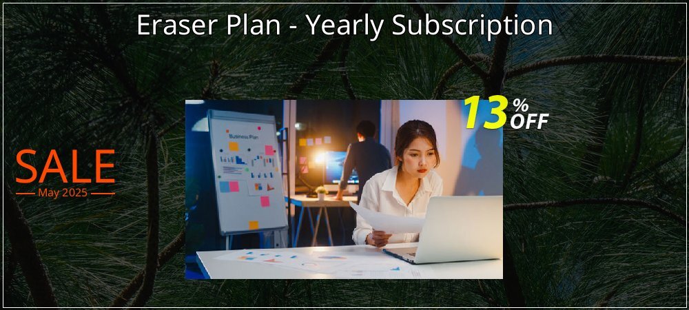 Eraser Plan - Yearly Subscription coupon on Tell a Lie Day offering sales