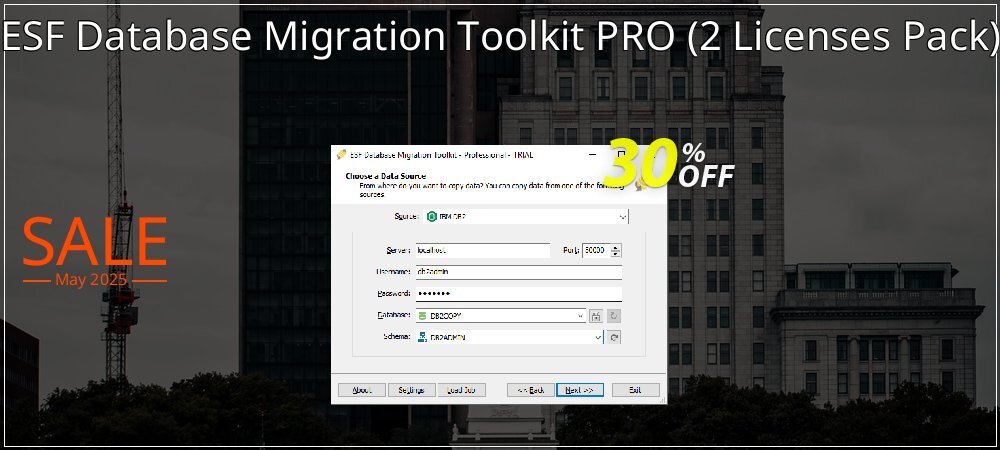 ESF Database Migration Toolkit PRO - 2 Licenses Pack  coupon on World Party Day discounts