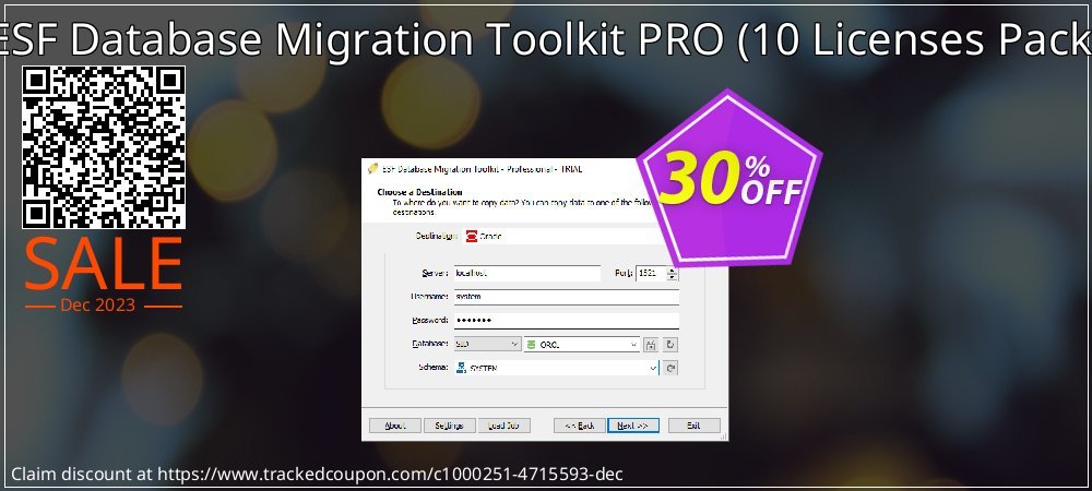 ESF Database Migration Toolkit PRO - 10 Licenses Pack  coupon on Virtual Vacation Day promotions