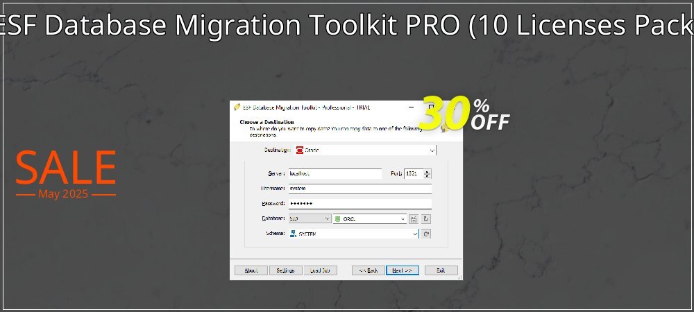 ESF Database Migration Toolkit PRO - 10 Licenses Pack  coupon on Easter Day sales