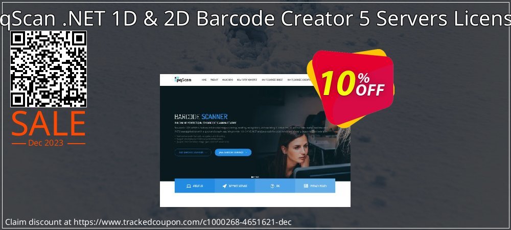 pqScan .NET 1D & 2D Barcode Creator 5 Servers License coupon on World Party Day promotions