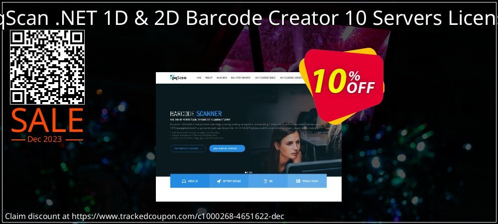 pqScan .NET 1D & 2D Barcode Creator 10 Servers License coupon on Working Day deals