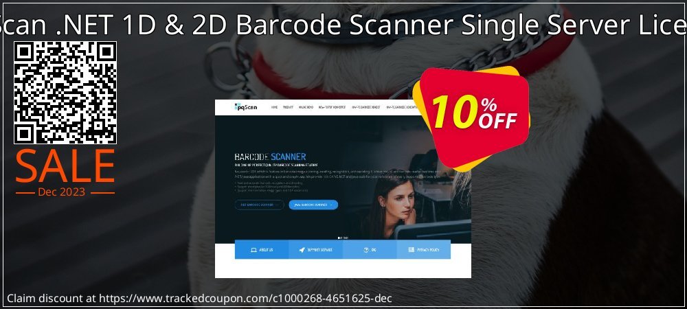 Get 10% OFF pqScan .NET 1D & 2D Barcode Scanner Single Server License offering discount