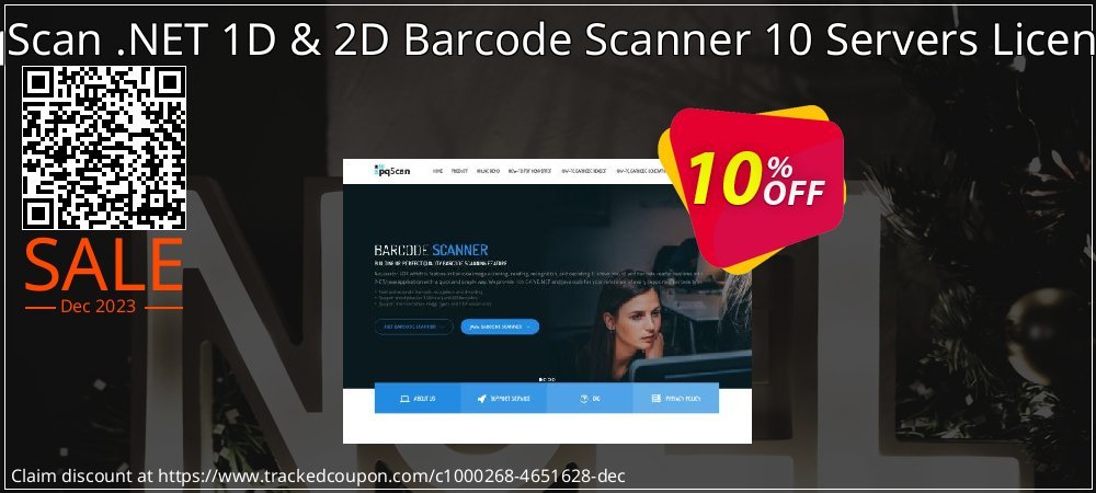 pqScan .NET 1D & 2D Barcode Scanner 10 Servers License coupon on Easter Day super sale