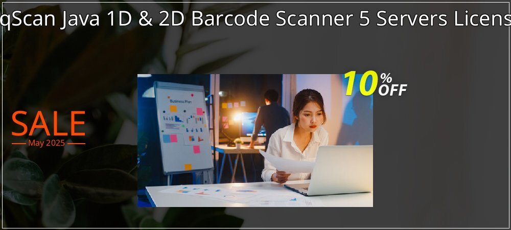 pqScan Java 1D & 2D Barcode Scanner 5 Servers License coupon on National Smile Day offering sales