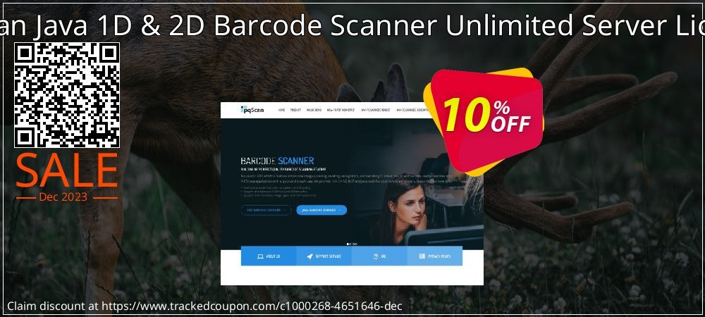 Get 10% OFF pqScan Java 1D & 2D Barcode Scanner Unlimited Server License offering sales