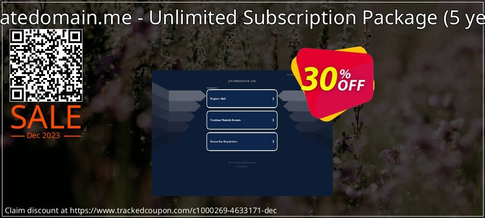 Privatedomain.me - Unlimited Subscription Package - 5 years  coupon on World Party Day sales