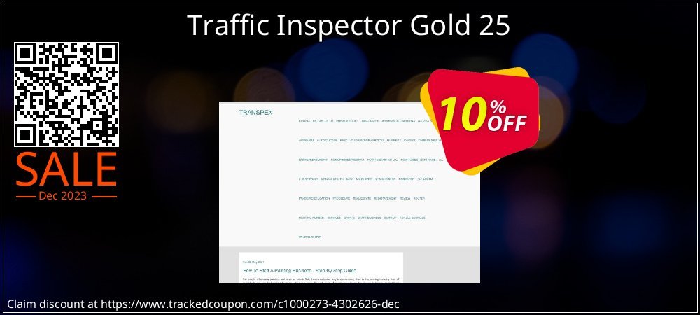 Traffic Inspector Gold 25 coupon on World Party Day offer