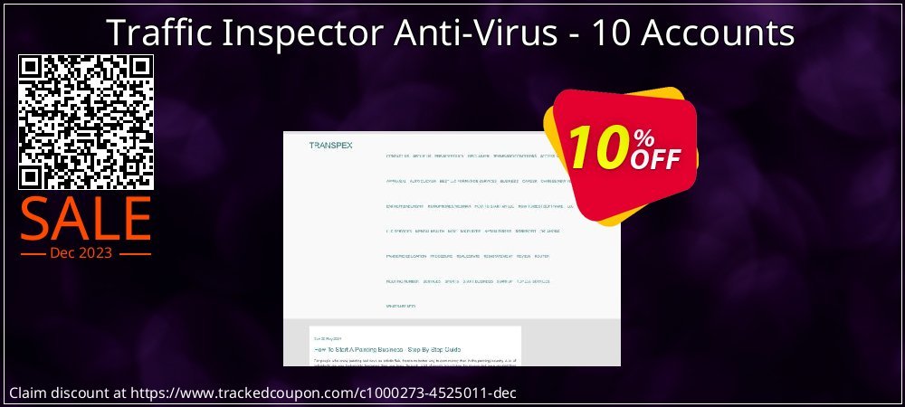 Get 10% OFF Traffic Inspector Anti-Virus - 10 Accounts sales