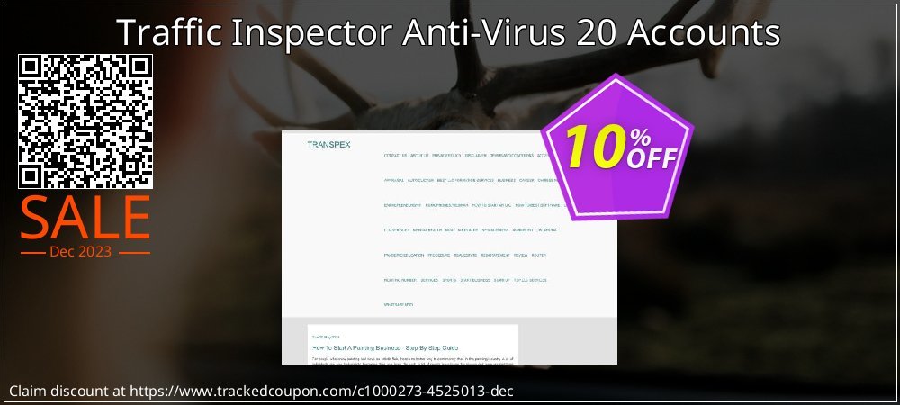 Traffic Inspector Anti-Virus 20 Accounts coupon on Easter Day promotions