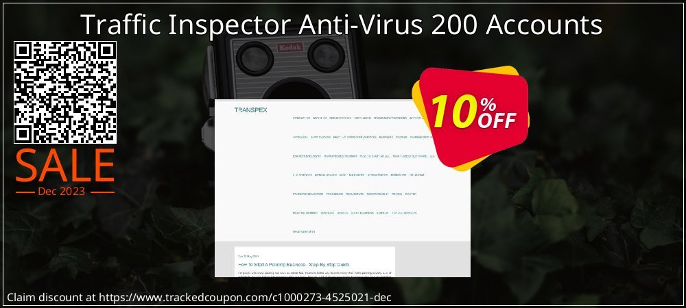 Traffic Inspector Anti-Virus 200 Accounts coupon on Palm Sunday super sale