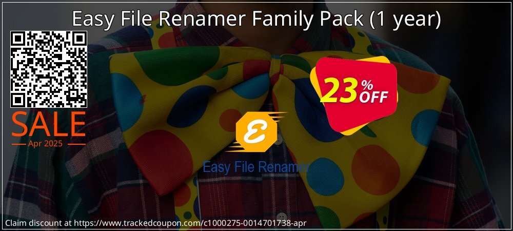 Easy File Renamer Family Pack - 1 year  coupon on Easter Day discount