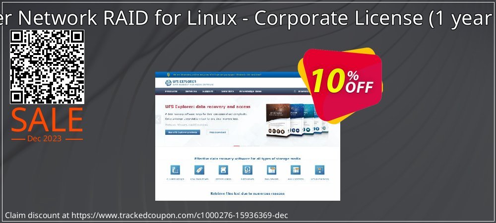 UFS Explorer Network RAID for Linux - Corporate License - 1 year of updates  coupon on Tell a Lie Day super sale