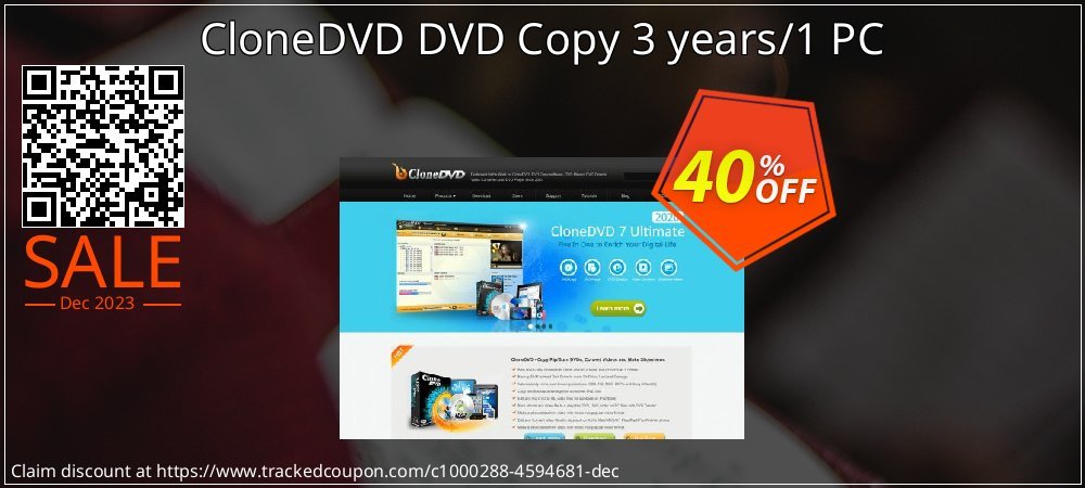 CloneDVD DVD Copy 3 years/1 PC coupon on National Loyalty Day offering sales